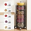 51ImoniqBRL._AC_US100_.jpg SNTD Fruit and Vegetable Basket Bowls for Kitchen with Metal Top Lid, 5 Tier Rotating Storage Rack Cart for Potato Onion Bread Banana, Wire Basket Organizer on Wheels, Large, Black