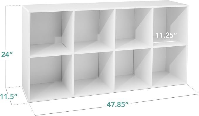51OfbZg3dmL._AC_SX679_.jpg Best Choice Products 8-Cube Storage Organizer, 11in Shelf Opening, Bookcase, Display Shelf, Customizable w/ 3 Removable Back Panels – White