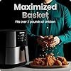 51nCzTuo4PL._AC_US100_.jpg Chefman Air Fryer 8 Qt | TurboFry® 4-in-1 with 450°F Hi-Fry Option for Crispier Results | Bake, Dehydrate, Frozen | XL Nonstick Dishwasher-Safe Basket | Stainless Steel
