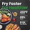 51wDEI2TCpL._AC_US100_.jpg Chefman Air Fryer 8 Qt | TurboFry® 4-in-1 with 450°F Hi-Fry Option for Crispier Results | Bake, Dehydrate, Frozen | XL Nonstick Dishwasher-Safe Basket | Stainless Steel