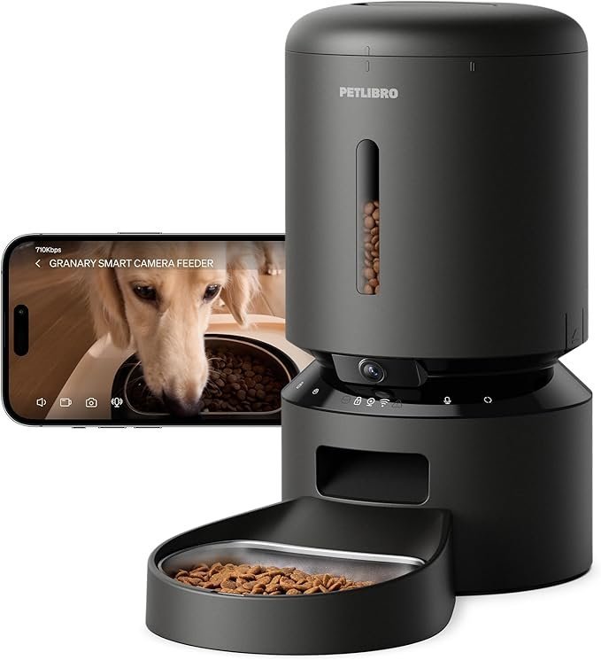 61-1iWVpesL._AC_SX679_.jpg PETLIBRO Automatic Cat Feeder with Camera, 1080P HD Video with Night Vision, 5G WiFi Pet Feeder with 2-Way Audio, Low Food & Blockage Sensor, Motion & Sound Alerts for Cat & Dog Single Tray