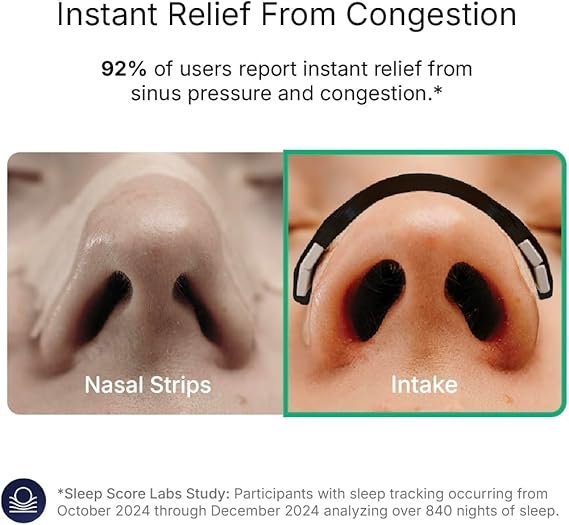 Intake Breathing — Magnetic Nasal Strips Starter Kit | Reusable Band + Tabs | Nasal Strips for Sleep, Snoring, Breathing & Sports | Stronger Lift Than Traditional Nose Strips | 4 Sizes, 15 Tabs, Black