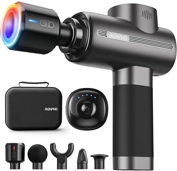61AL9SsJI9L._AC_SX569_.jpg RENPHO Active Thermacool Massage Gun Deep Tissue with Heat and Cold, Mothers Day Gifts, FSA Eligible, Back Massager for Muscle Relief, HSA, Percussion Body Masajeador for Men Women Athletes, Portable