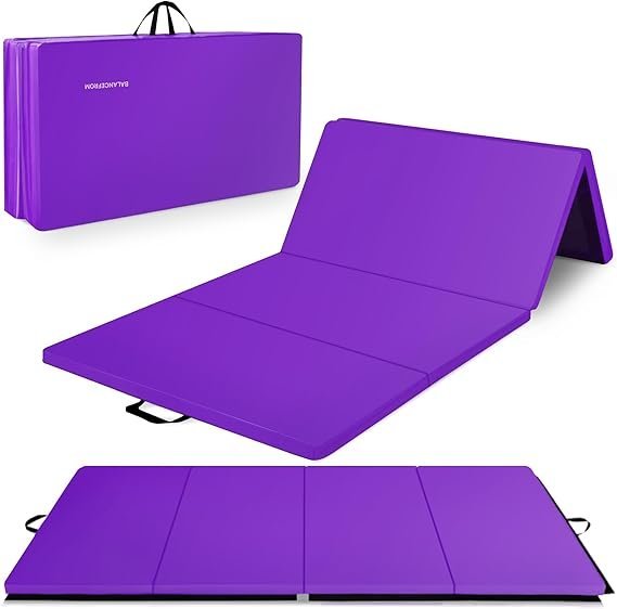 61BC8vDhz5L._AC_SX569_.jpg BalanceFrom 10×4 Feet 4-Panel Folding Gymnastics Mat – 2-Inch Thick Pad with Vinyl Surface and Carrying Handles for Tumbling, Yoga, Pilates, Home Workouts, and Martial Arts