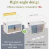 OlarHike 48QT Lockable Storage Bins with Lids – Folding Storage box with Doors and Wheels, Collapsible Plastic Storage Bins for Closets, Stackable Storage Organizer, Storage Containers, 4 Pack Cubes