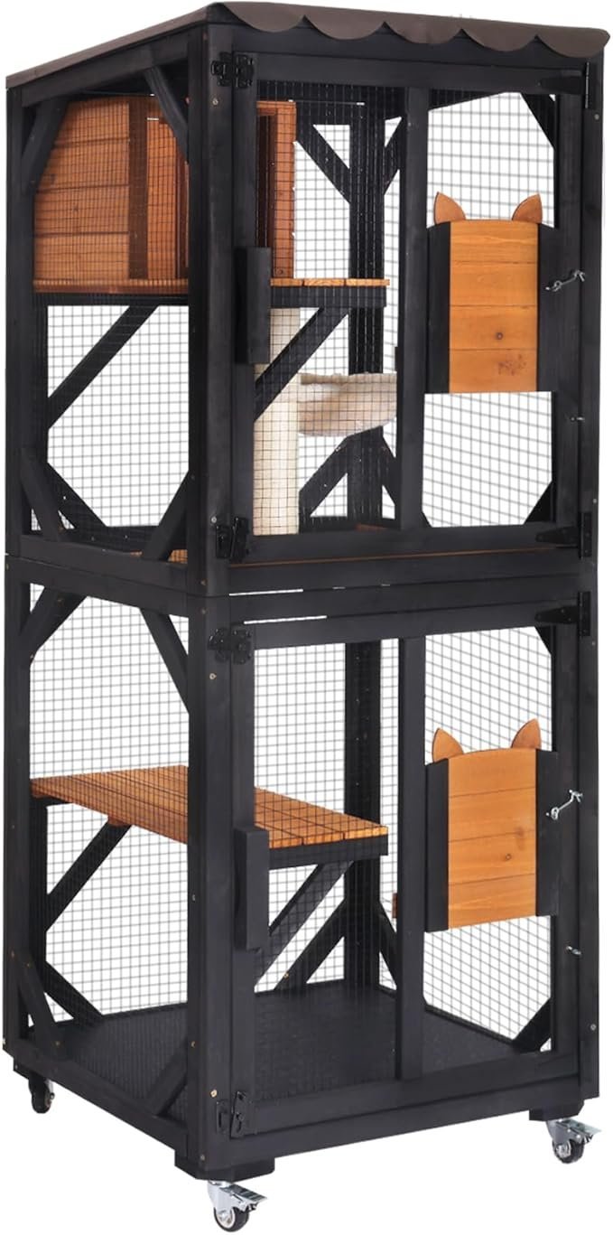 61LAXOUpLRL._AC_SX679_.jpg Aivituvin Outdoor Catio Cat Enclosure on Wheels