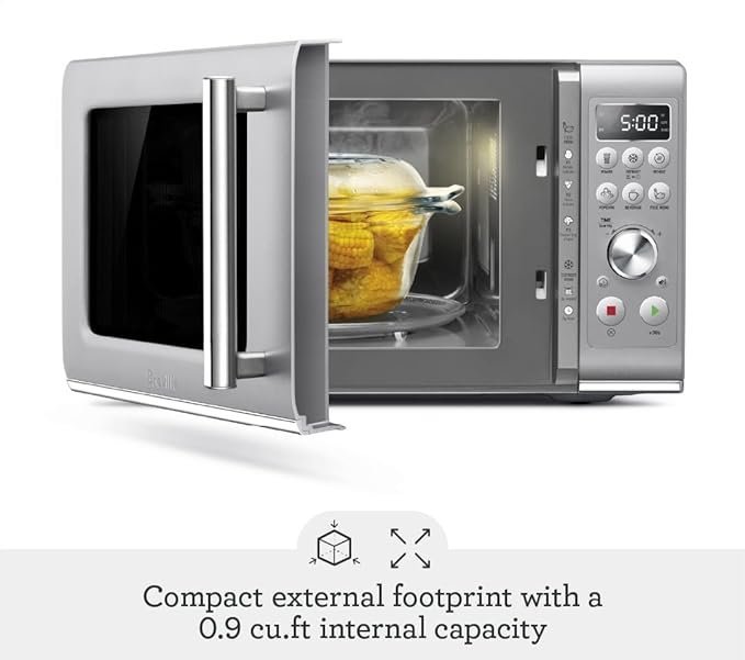 61MIdMP5TL._AC_SX679_.jpg Breville BMO650SIL Compact Wave Soft Close Countertop Microwave Oven, Silver