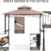 ABCCANOPY 8x5 Grill Gazebo with LED Light, Khaki
