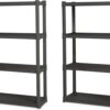 Sterilite 2-Pack 4 Shelf Unit, Heavy-Duty Shelving Storage and Utility Rack – Standing Plastic Organizer Shelves for Kitchen, Bathroom, and Garage