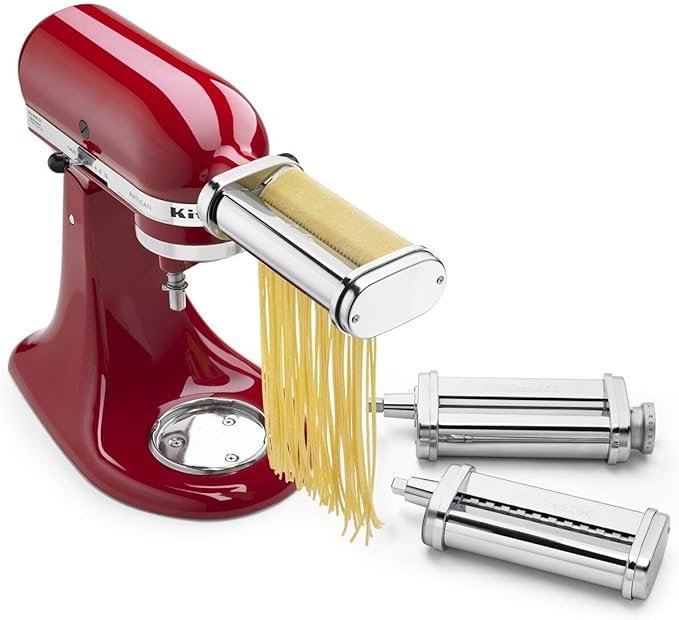 61QGCu2ooiL._AC_SX679_.jpg KitchenAid Stand Mixer Attachment, KSMPRA 3-Piece Pasta Roller & Cutter Set