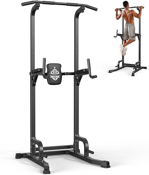 61SI94CmeuL._AC_SX569_.jpg Sportsroyals Power Tower Pull Up Bar Station, 450LBS Stable Pull Up Dip Station for Home Gym Strength Training Equipment | FED Fitness
