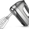 KitchenAid 9-Speed Digital Hand Mixer with Turbo Beater II Accessories and Pro Whisk – Contour Silver