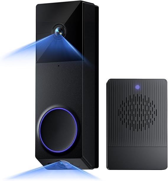 61YL9fAI6dL._AC_SX569_.jpg WYZE Wireless Duo Cam Video Doorbell (Chime Included), Battery Powered, 2K Full HD Video, 2 Cameras (People and Package), 2-Way Audio, Color Night Vision