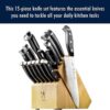 HENCKELS Statement Premium Quality 15-Piece Set with Block, Natural, Razor-Sharp, German Engineered Informed by 100+ Years of Mastery, Lightweight and Strong, Dishwasher Safe