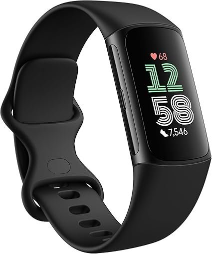 61ZtqtvoD2L._AC_SX425_.jpg Fitbit Charge 6 Fitness Tracker with Google apps, Heart Rate on Exercise Equipment, 6-Months Premium Membership Included, GPS, Health Tools and More, Obsidian/Black, One Size (S & L Bands Included)