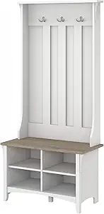 61edMJzYqL._AC_SY300_SX300_QL70_FMwebp_.webp Bush Home Salinas Hall Tree with Shoe Storage Bench in Shiplap Gray and Pure White, Multi-Purpose Home Organizer, Entryway Solution with Seating and Hooks