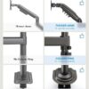 61sbBtiFxQL._AC_SX679_.jpg HUANUO 17-32 Inch Dual Monitor Stand, Vertical Dual Monitor Mount, Monitor Stand 2 Monitors, Ergonomic Adjustable Tilt/Swivel/Rotate, Weight Max 19.8 lbs, VESA 75/100mm