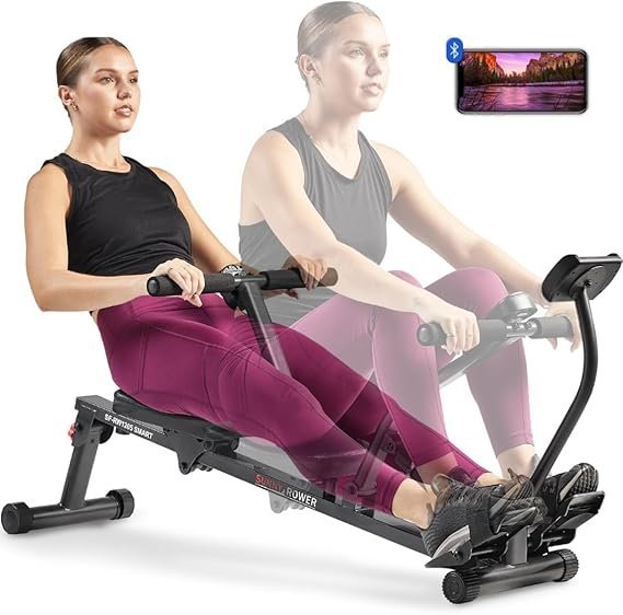 61trRuAjtL._AC_SX569_.jpg Sunny Health & Fitness Compact Adjustable Rowing Machine with 12 Levels of Resistance for Complete Body Workouts and Optional Free SunnyFit App Enhanced Connectivity
