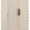 Suncast Vertical Outdoor Storage Shed with All-Weather Construction, Vanilla