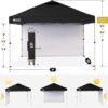 61yKbfb9q1L._AC_SX679_.jpg CROWN SHADES 10×10 Pop Up Canopy with 1 Side Wall – Beach Tent with One Push Setup – Outdoor Sun Shade for Events, Parties, Camping – Gazebo with STO-N-Go Cover Bag (Black)