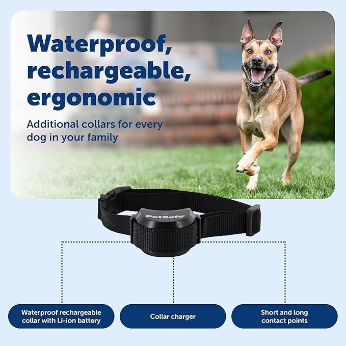 714bjS1aAuL._AC_SX679_.jpg PetSafe Stay & Play Wireless Fence Receive Collar – Rechargeable and Waterproof Receiver Collar with Quick Charge in 2-3 Hours – for Dogs 5lb+
