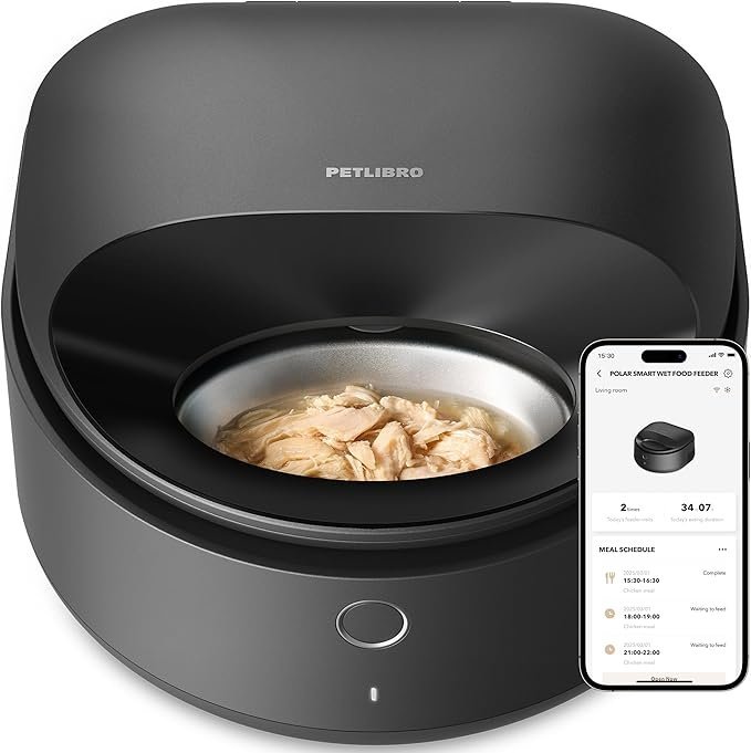 717OlQuocL._AC_SX679_.jpg PETLIBRO Automatic Cat Feeder Wet Food with 2024 V1 Version Stainless Steel Bowl, Refrigerated 3 Fresh Meals for 3 Days, App-Controlled Pet Food Dispenser, Easy to Clean