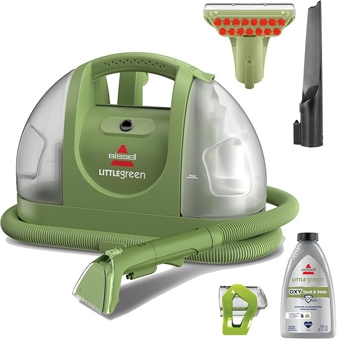 717X5secGjL._AC_SX679_.jpg BISSELL Little Green Multi-Purpose Portable Carpet and Upholstery Cleaner, Car and Auto Detailer, with Exclusive Specialty Tools, Green, 1400B
