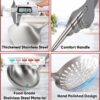 718hnCcgSL._AC_SX679_.jpg Newness 9 Pcs Cooking Utensils Set, 304 Stainless Steel Kitchen Utensils Set, Metal Kitchen Accessories, Include Soup Ladle, Slotted Skimmer Spoon, Spaghetti Spoon and Spatula, Dishwasher Safe