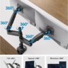 71DZ2q4KFJL._AC_SY879_.jpg HUANUO 17-32 Inch Dual Monitor Stand, Vertical Dual Monitor Mount, Monitor Stand 2 Monitors, Ergonomic Adjustable Tilt/Swivel/Rotate, Weight Max 19.8 lbs, VESA 75/100mm