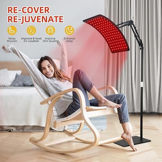 71Ex5eDzXJL._AC_SX569_.jpg Red Light Therapy for Face and Body, Red Infrared Light Therapy Lamp with Stand Led 660nm Red Light-Therapy& 850nm Infrared Light Device for Body