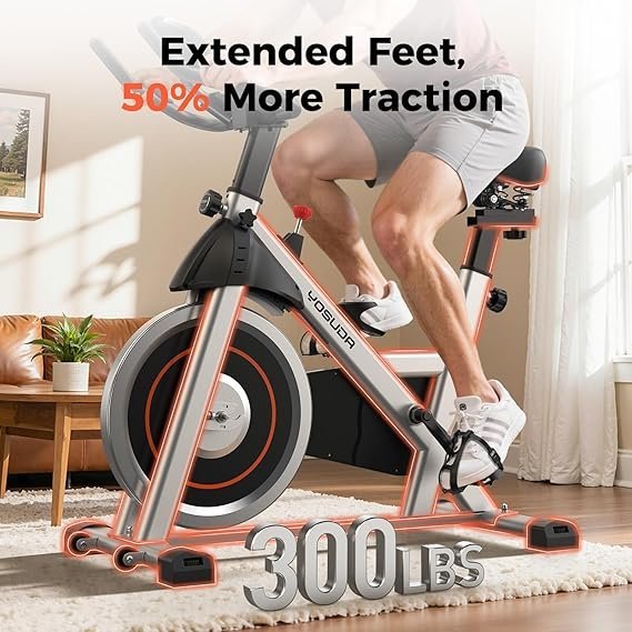 71GCaPRE3rL._AC_SX569_.jpg YOSUDA Exercise Bike, Brake Pad Stationary Bike for Home with Exclusive App, Magnetic Indoor Cycling Bike with 300 lb Weight Capacity, Low Noise, Tablet Holder and Fitness Courses for Weight Loss