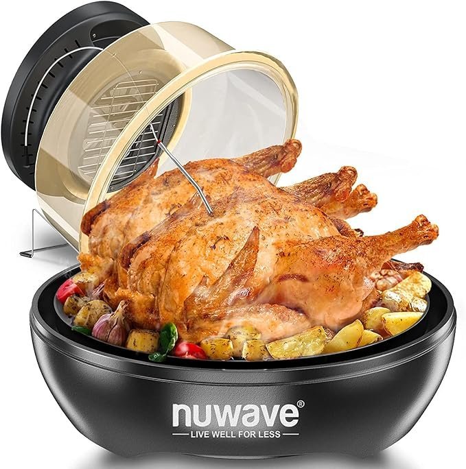 71LQmIx9YL._AC_SX679_.jpg Nuwave Air Fryer Infrared Convection Oven, Cook Fresh or Frozen, No Defrosting or Preheating, 360 Surround Heat, Cooking from 50 to 400 Degrees, 100 Presets, 50 Memory, 360 Food Easy-View, PFAS Free