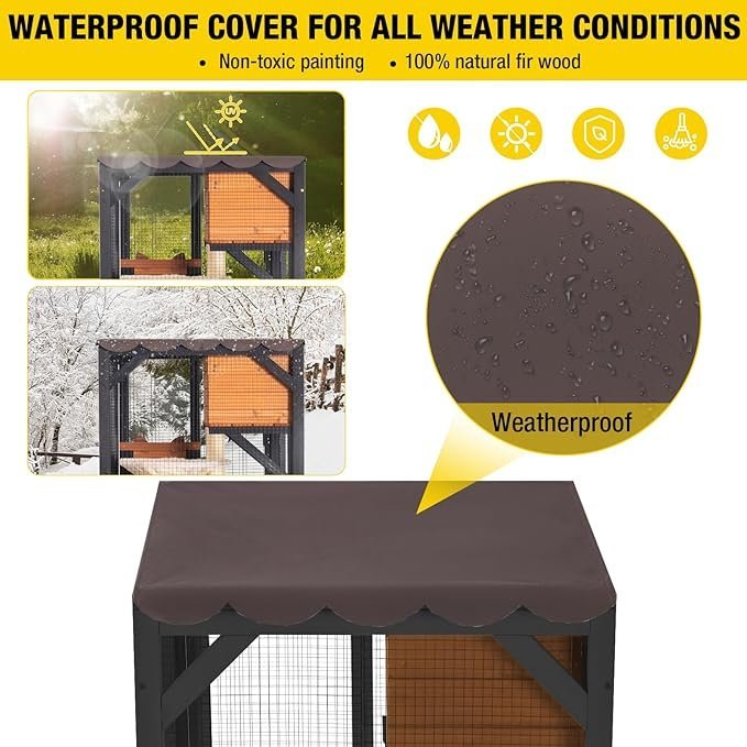 Aivituvin Outdoor Catio Cat Enclosure on Wheels