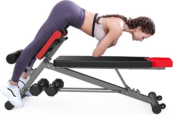 71PUsx3VjrL._AC_SX569_.jpg FF Finer Form Multi-Functional Weight Bench for Full All-in-One Body Workout – Adjustable Workout Bench Press for Home Gym, Fitness equipment for Back HyperExtension, Roman Chair Exercise, Sit up
