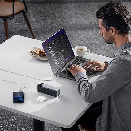 71PoPewDi0L._AC_SX425_.jpg Anker 737 Power Bank, 140W Max 3-Port Laptop Portable Charger, 24,000mAh, Smart Display, Compatible with iPhone 16 / 15 / 14 Series, Vision Pro, Samsung, MacBook, and More