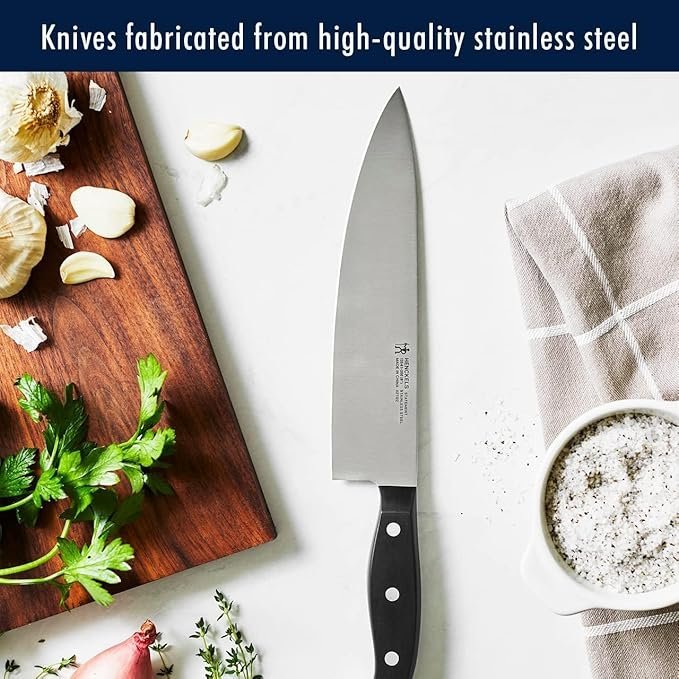 HENCKELS Statement Premium Quality 15-Piece Set with Block, Natural, Razor-Sharp, German Engineered Informed by 100+ Years of Mastery, Lightweight and Strong, Dishwasher Safe