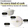 Lodge Essential Enamel Cast Iron Dutch Oven – Perfect for Bread Baking, Braising, Marinating & Slow Cooking – Features Moisture-Sealing Lid & Dual Handles – Kitchen Essentials – 6 Quarts – Oyster White