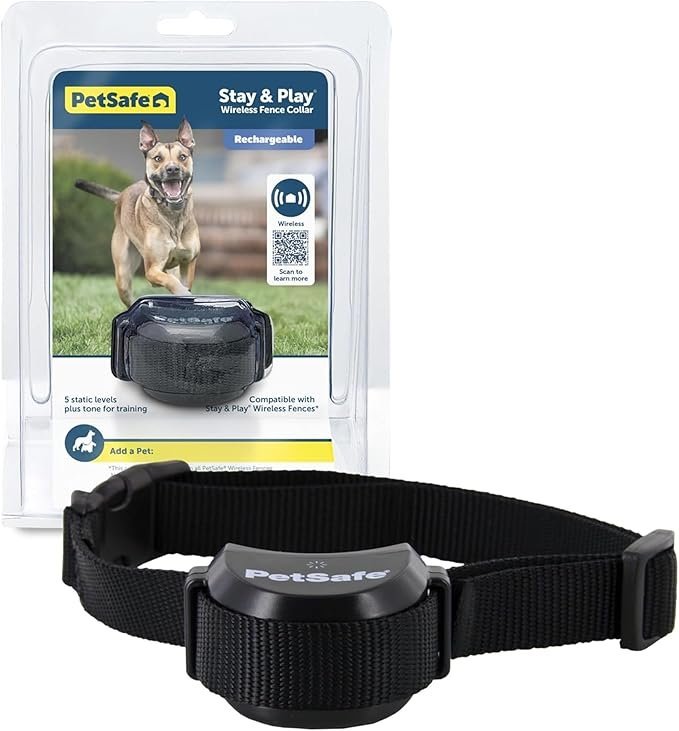 71ZTR1BA0KL._AC_SX679_.jpg PetSafe Stay & Play Wireless Fence Receive Collar – Rechargeable and Waterproof Receiver Collar with Quick Charge in 2-3 Hours – for Dogs 5lb+