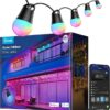 Govee Smart Outdoor String Lights 2, 144ft Outdoor Lights with Dimmable Warm White LED Bulbs, 47 Scene Modes for Patio, Backyard, Balcony, IP65 Waterproof, Works with Alexa, App Control