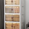 UAMFURI Stackable Storage Bins with Lids, 720QT Closet Organizers and Storage with Doors and Wheels, Extra Large Storage Cabinet, Collapsible Plastic Drawers for Bedroom Dorm Office Garage