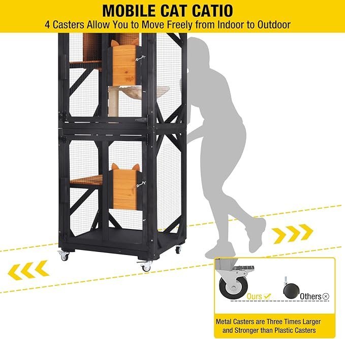 Aivituvin Outdoor Catio Cat Enclosure on Wheels
