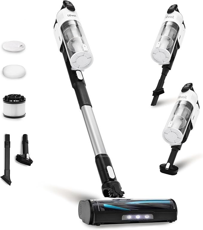 71iS-sWLrNL._AC_SX679_.jpg LEVOIT Cordless Vacuum Cleaner, Stick Vac with Tangle-Resistant Design, Up to 50 Minutes, Powerful Suction, Rechargeable, Lightweight, and Versatile for Carpet, Hard Floor, Pet Hair, LVAC-200