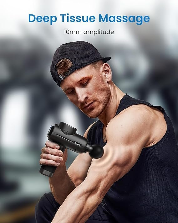 71lGv60GX9L._AC_SX569_.jpg RENPHO Active+ Percussion Massage Gun, Mothers Day Gifts, 5 Adjustable Speeds for Back, Neck, Muscle Recovery – App Controlled Guided Courses, with Carry Case for Professional Athlete, Gym and Travel
