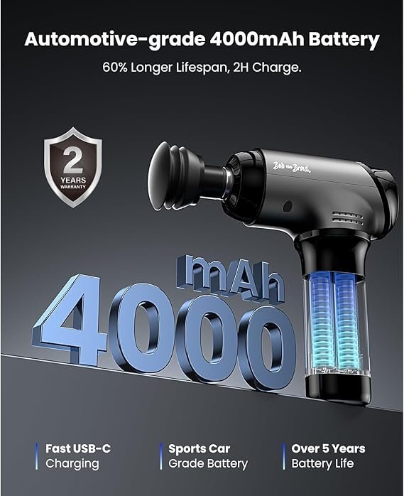 71sEuuomFmL._AC_SX569_.jpg BOB AND BRAD T2 Pro Massage Gun with Heat and Cold, Deep Tissue Percussion Massager Gun for Pain Relief, Muscle Massager, HSA Electric Back Massagers for Professional Athletes FSA Eligible