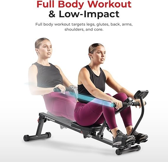 71uAYxod0SL._AC_SX569_.jpg Sunny Health & Fitness Compact Adjustable Rowing Machine with 12 Levels of Resistance for Complete Body Workouts and Optional Free SunnyFit App Enhanced Connectivity