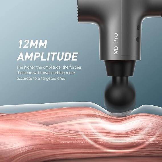 opove M3 Pro 2 Massage Gun Deep Tissue Percussion Muscle Massager for Workout, Percussive Therapy Fascia Gun for Athletes Fast Recovery, 30 Days Long Battery Life, 70lbs Stall Force, Space Gray