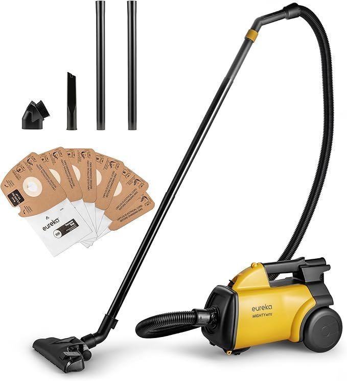 71wgCocalEL._AC_SX679_-1.jpg Eureka 3670M Canister Cleaner, Lightweight Powerful Vacuum for Carpets and Hard floors, w/ 5bags,Yellow