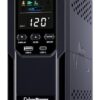 CyberPower CP1500AVRLCD3 Intelligent LCD UPS System, 1500VA/900W, 12 Outlets, 2 USB Ports, AVR, Mini Tower, Black