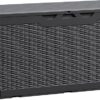 8111esBro3L._AC_SX679_.jpg Devoko 100 Gallon Waterproof Large Resin Deck Box Indoor Outdoor Lockable Storage Container for Patio Furniture Cushions Garden Tools (100 Gallon, Black)