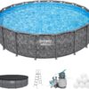 81272c-evLL._AC_SL1500_.jpg Bestway APX 365 18’x52″ Round Above Ground Swimming Pool Set with Pump & Ladder